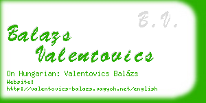 balazs valentovics business card